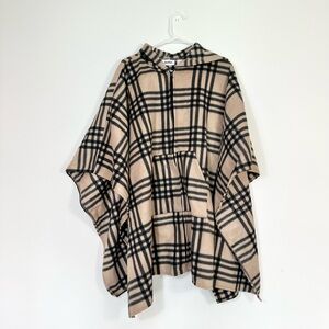 Le Moda Womens Chic Plaid Hooded Cape